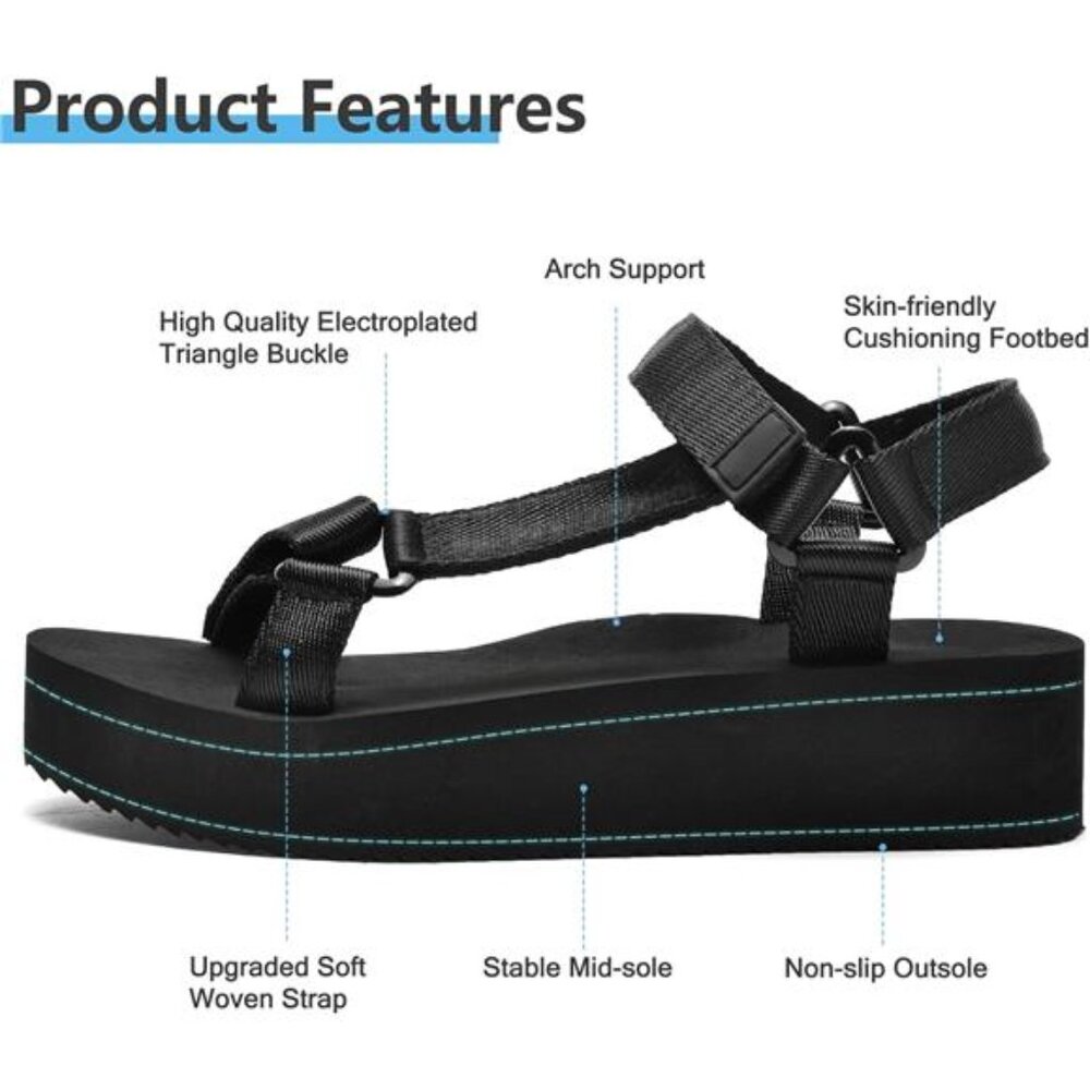 Women's Platform Sport Sandals - Picture 2 of 7